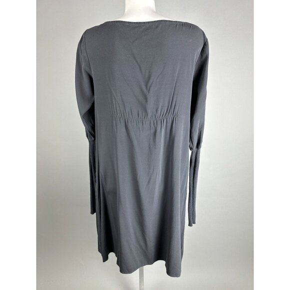 Kristensen Du Nord Gray Silk Cashmere Long Sleeve Draped Dress Italy Size 2 Medi - Picture 8 of 9